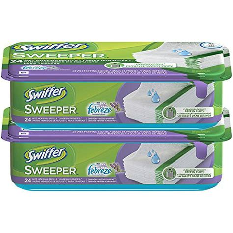 They are safe to use on all finished floors and have a scrubbing strip to remove tough spots. . Swiffer wet pads